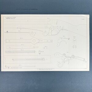 Original 1854 Wilkinson Patent Rifle Engraving Print on Laid Paper 20"x13"